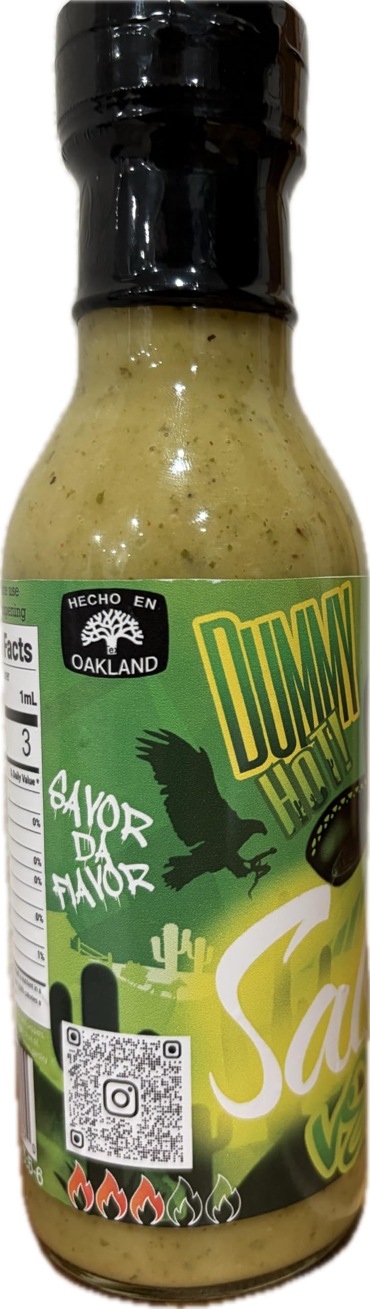 Dummy Hot Salsa Verde, A rich traditional flavor in your kitchen to enjoy with any mexican dish your mouth desires.