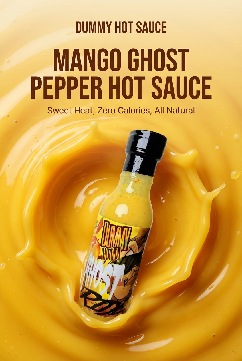 Dummy Hot Ghost Pepper Mango twist! Our New And fan favorite, rich in flavor! First its sweet then its fire!