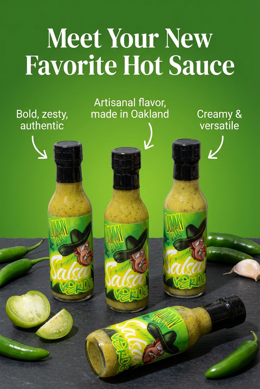 Dummy Hot Salsa Verde, A rich traditional flavor in your kitchen to enjoy with any mexican dish your mouth desires.