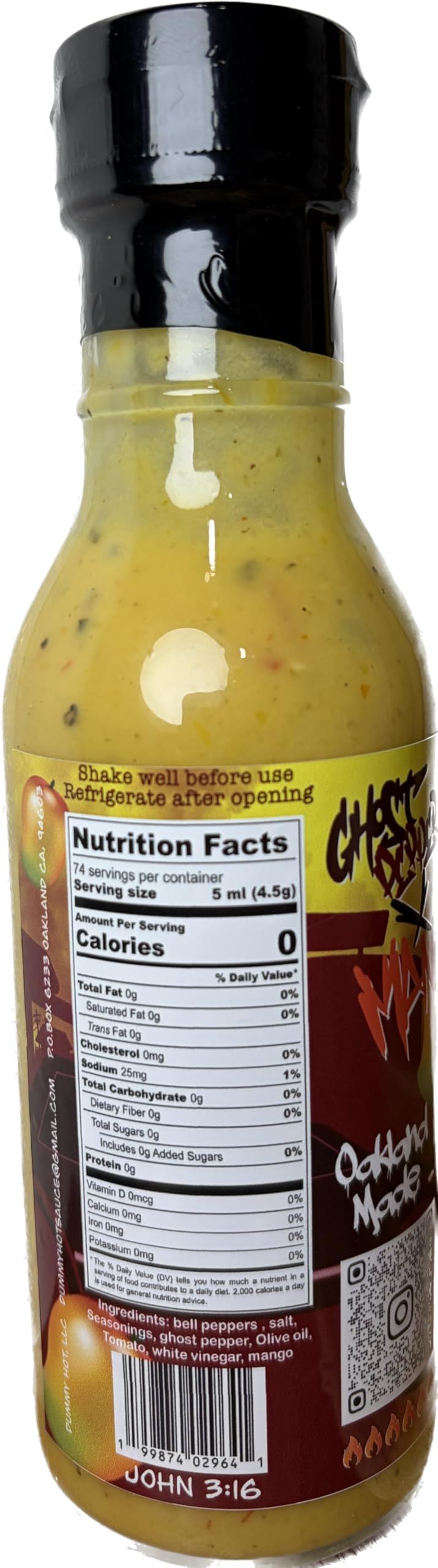 Dummy Hot Ghost Pepper Mango twist! Our New And fan favorite, rich in flavor! First its sweet then its fire!