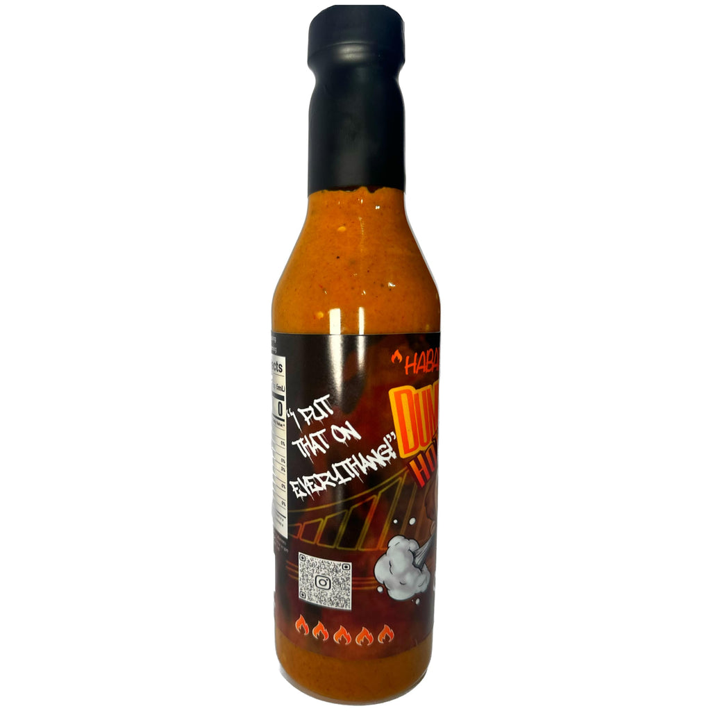 Dummy hot, spicy habanero hot sauce - vegan, perfect for tacos, wings and much more!