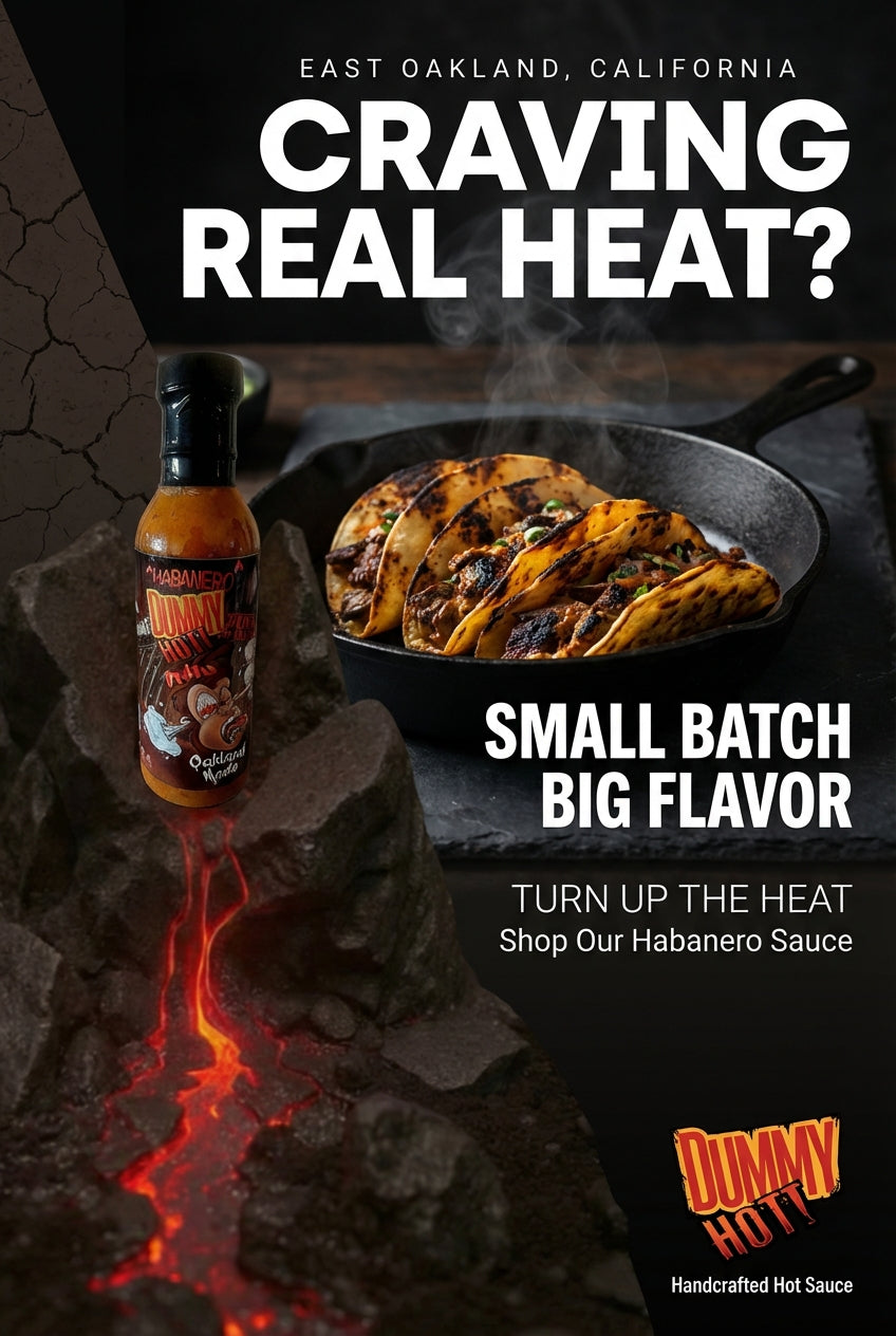 Dummy hot, spicy habanero hot sauce - vegan, perfect for tacos, wings and much more!