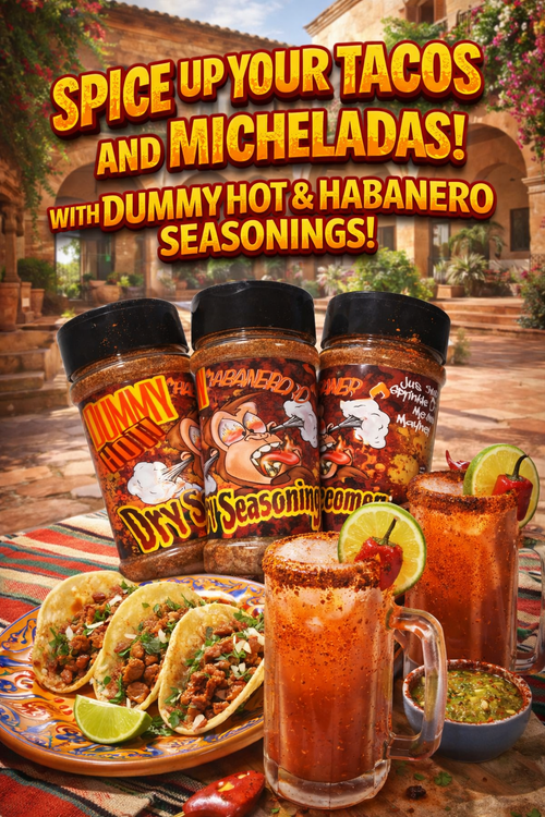Dummy Hot Habanero Dry Seasoning, Spicy Seasoning Blend for Meats and Fruit 5oz