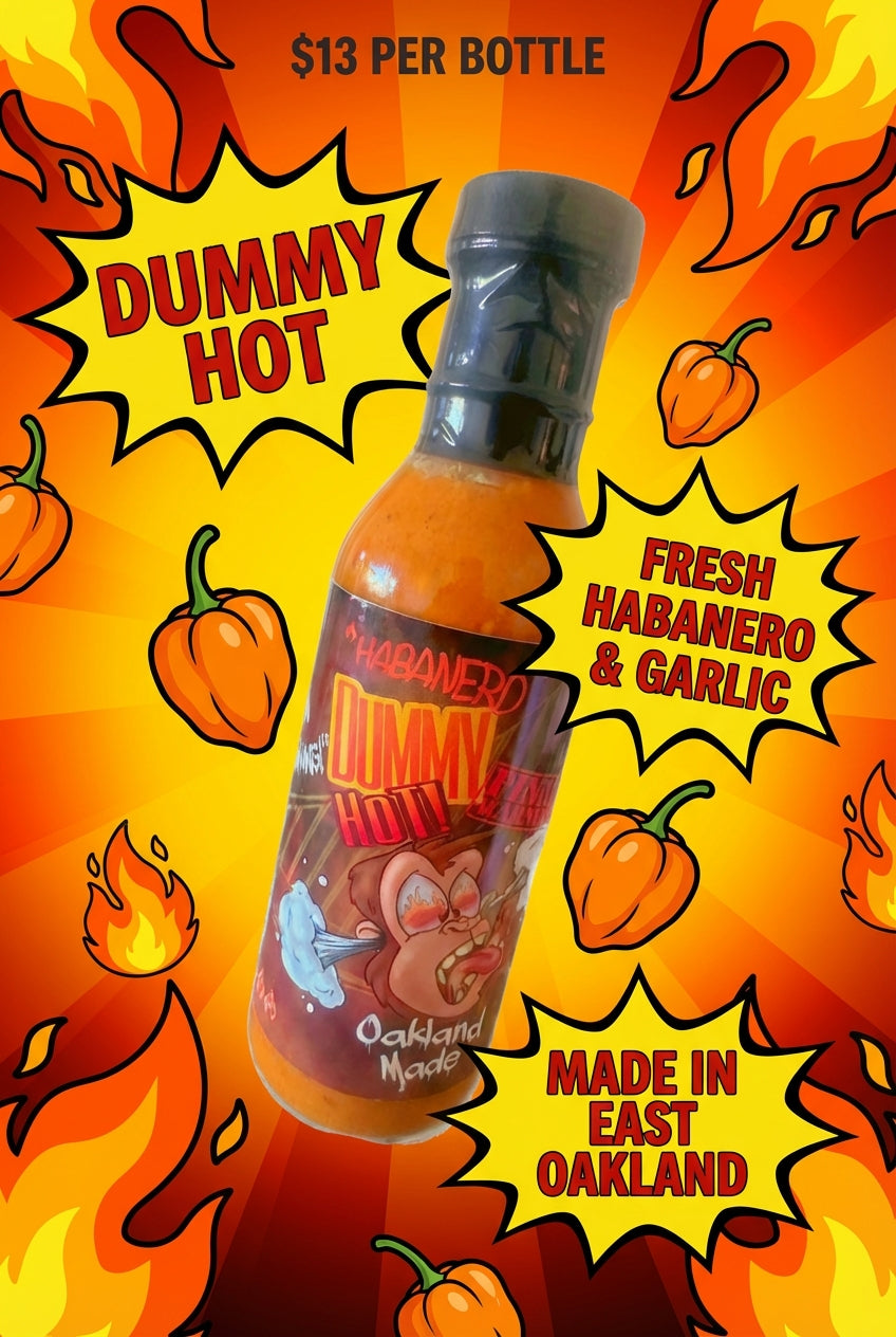 Dummy hot, spicy habanero hot sauce - vegan, perfect for tacos, wings and much more!