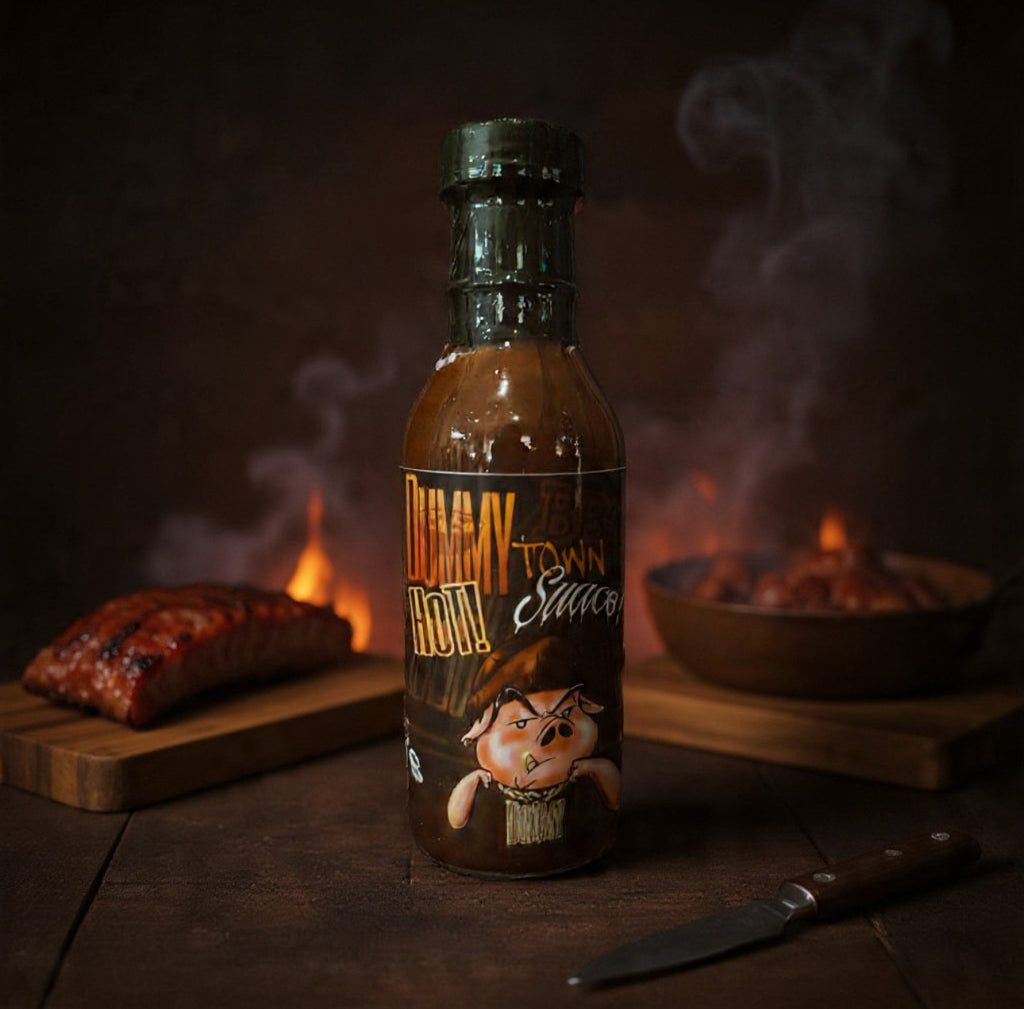 Dummy Hot BBQ Town Sauce, Sweet mild flavor, whether you use it as a dip or to smother ribs, it will have you licking your fingers!