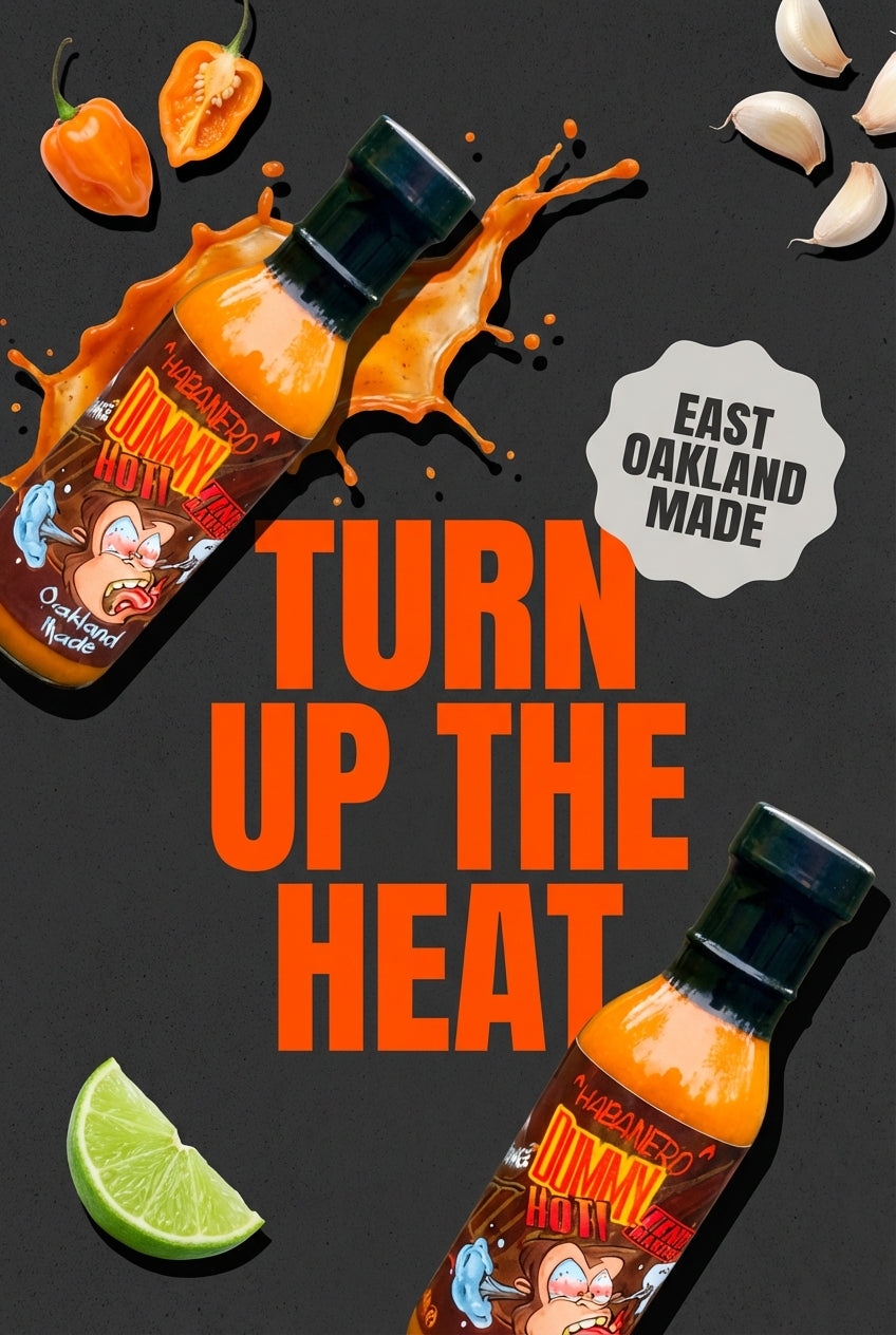 Dummy hot, spicy habanero hot sauce - vegan, perfect for tacos, wings and much more!