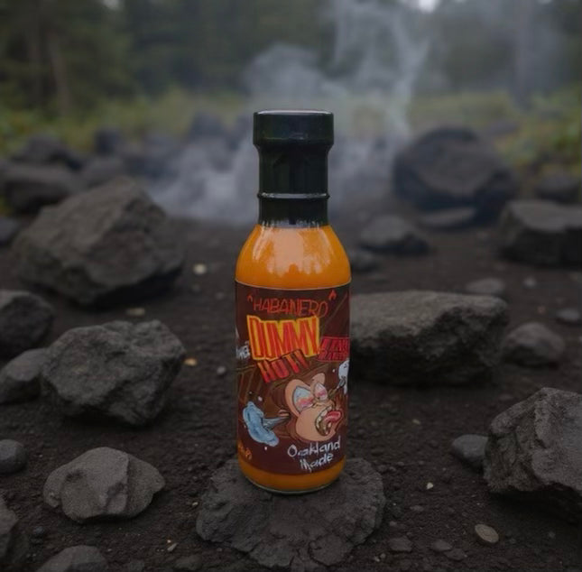 Dummy hot, spicy habanero hot sauce - vegan, perfect for tacos, wings and much more!