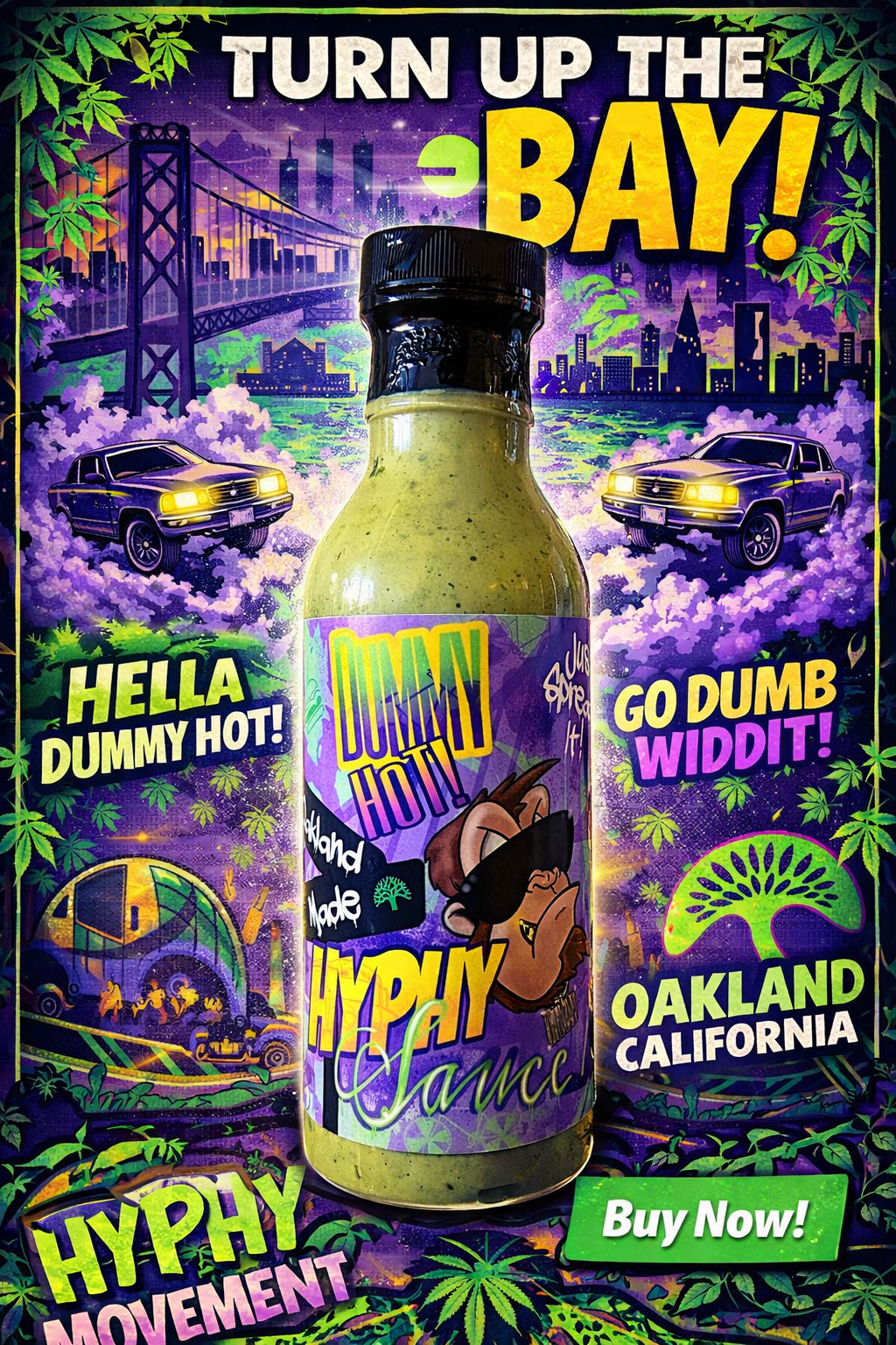 Dummy Hot Hyphy, Oakland made Premium spread Sauce, A Creamy tangy taste in its own unique way